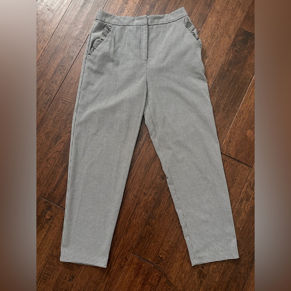 Topshop Black and White Striped Cropped Pants